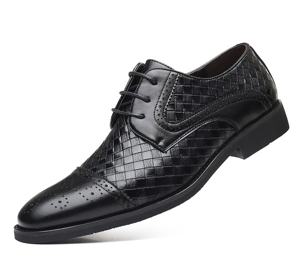 Santimon Men's Cap Toe Woven Derby Shoes
