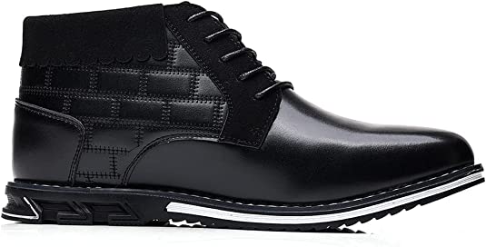 Santimon Men's Casual Ankle Boots In Black Brown