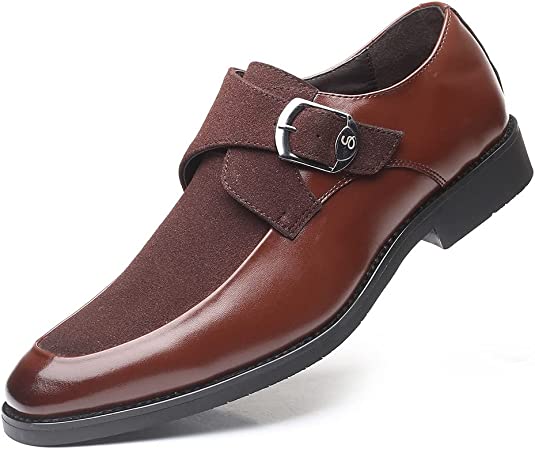Santimon Men's Casual Classic Monk Strap Loafers