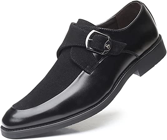 santimon Men's Casual Classic Monk Strap Loafers