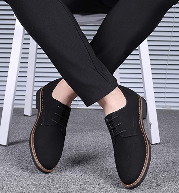 Santimon Men's Casual Derby Shoes Suede