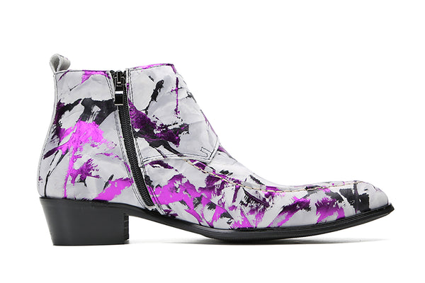 Santimon Men's Casual Double Buttons Western Boots