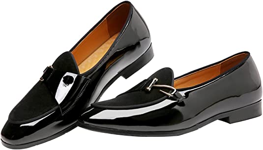 Santimon Men's Casual Loafers Black Brown Blue