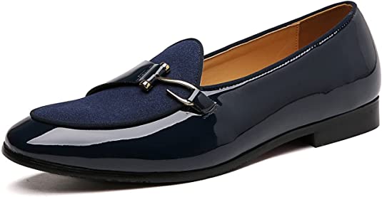 Santimon Men's Casual Loafers Black Brown Blue