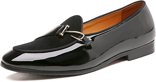 santimon Men's Casual Loafers Black Brown Blue