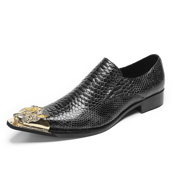 Santimon Men's Casual Metal-Tip Toe Penny Loafers