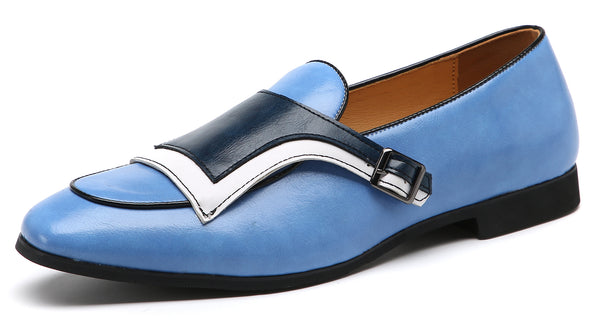 Santimon Men's Casual Monk-Strap Loafers