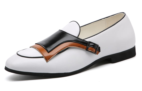 Santimon Men's Casual Monk-Strap Loafers