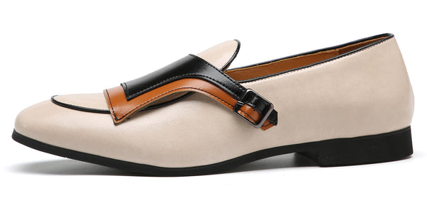 Santimon Men's Casual Monk-Strap Loafers