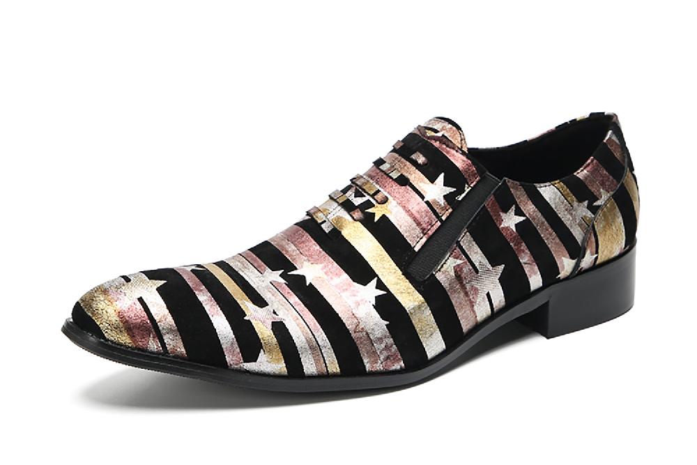 santimon Men's Casual Star Stripes Loafers