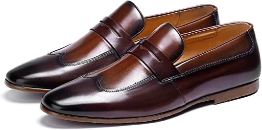 santimon Men's Casual Wingtip Penny Loafers