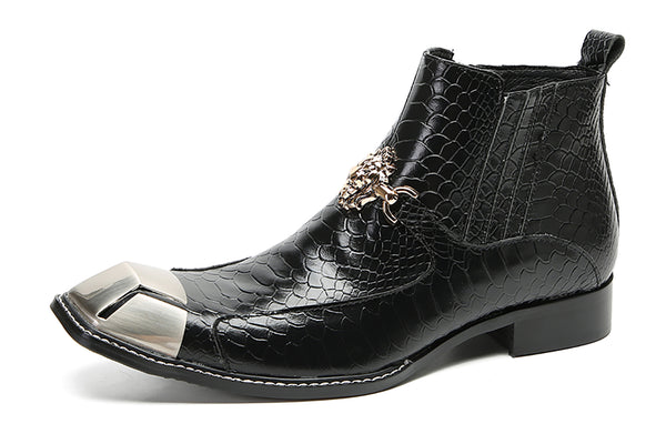 Santimon Men's Casual Zipper Western Boots