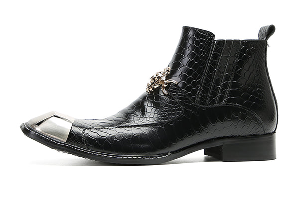 Santimon Men's Casual Zipper Western Boots