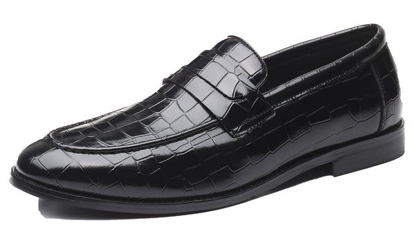 Santimon Men's Checkered Penny Loafers