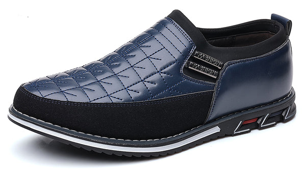 Santimon Men's Checkered Stitching Driving Loafers