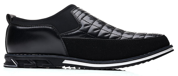 Santimon Men's Checkered Stitching Driving Loafers