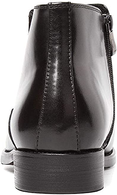 Santimon Men's Chelsea Ankle Boot Zipper Black Tan