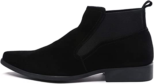 Santimon Men's Chelsea Boot Suede Black