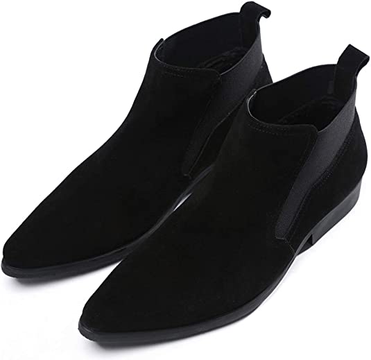 santimon Men's Chelsea Boot Suede Black