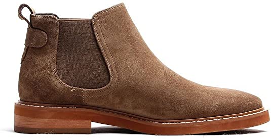 Santimon Men's Chelsea Boot Suede Leather