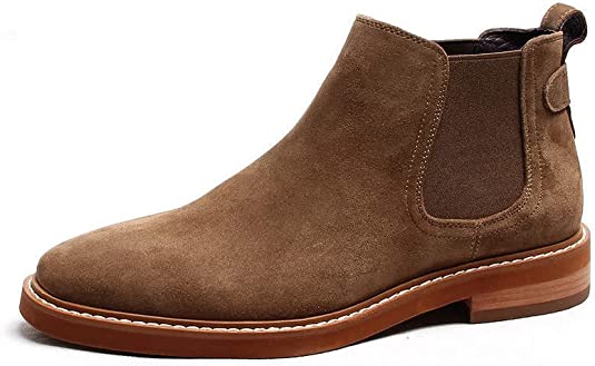 santimon Men's Chelsea Boot Suede Leather