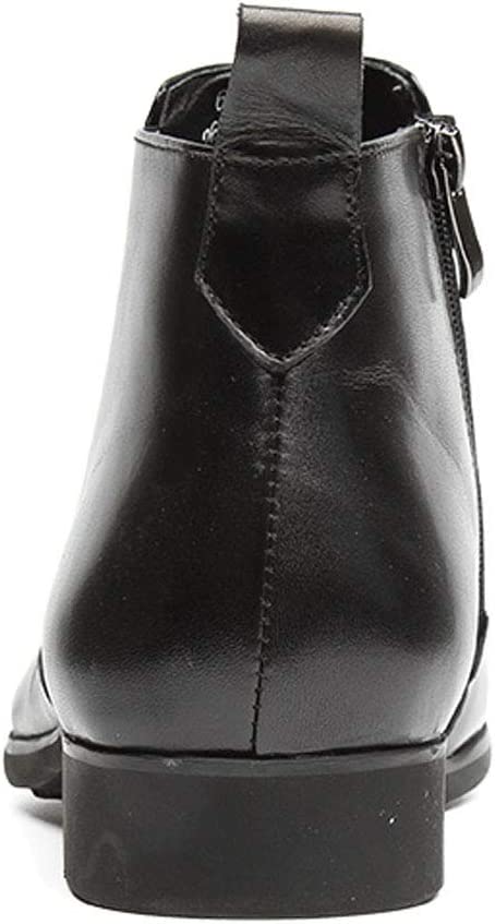Santimon Men's Chelsea Boot Zipper Black Burgundy