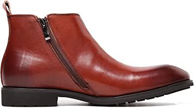 Santimon Men's Chelsea Boot Zipper In Black Tan