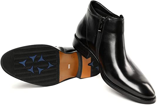 Santimon Men's Chelsea Boot Zipper Pointed Toe