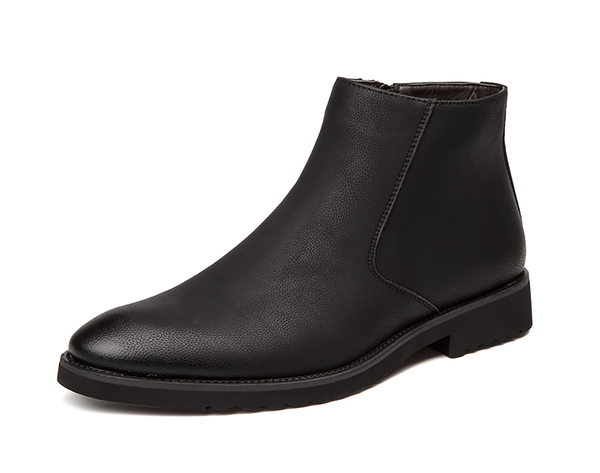 Santimon Men's Chelsea Boots Leather Zipper