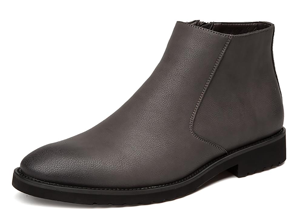 santimon Men's Chelsea Boots Leather Zipper