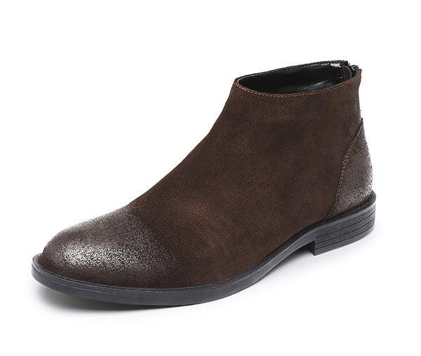 Santimon Men's Chelsea Boots Suede Leather