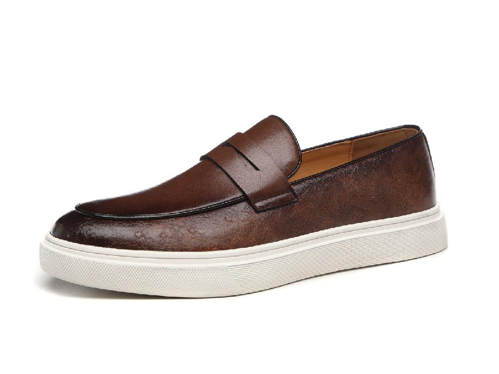 santimon Men's Chunky Sole Penny Loafers