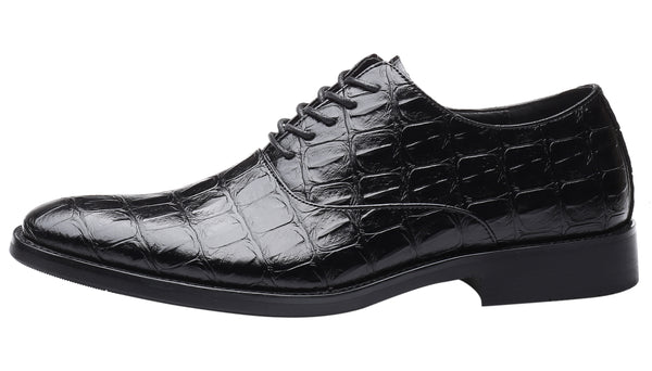 Santimon Men's Classic Alligator Shiny Oxfords