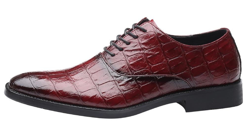 santimon Men's Classic Alligator Shiny Oxfords