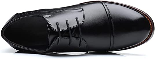 Santimon Men's Classic Cap Toe Derby Black