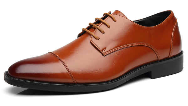 Santimon Men's Classic Plain Cap Toe Derby Shoes