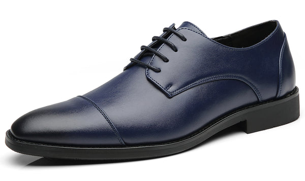 Santimon Men's Classic Plain Cap Toe Derby Shoes