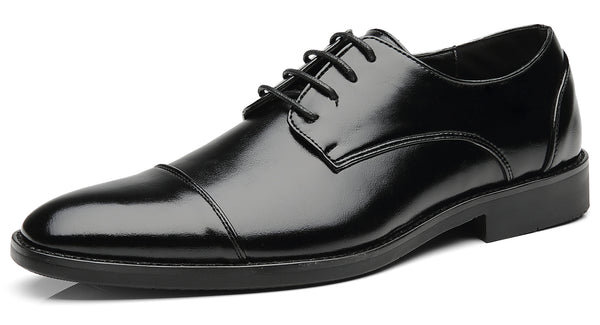 Santimon Men's Classic Plain Cap Toe Derby Shoes