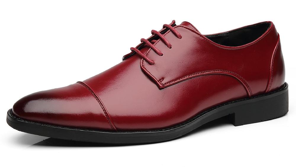 santimon Men's Classic Plain Cap Toe Derby Shoes