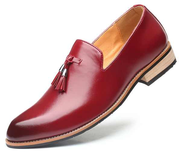 Santimon Men's Classic Plain Tassel Loafers