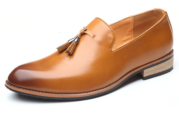 Santimon Men's Classic Plain Tassel Loafers