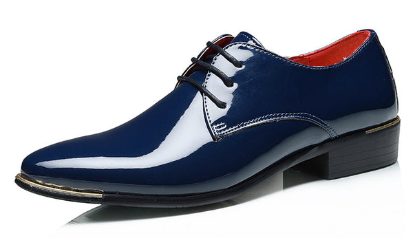 Santimon Men's Classic Shiny Plain Derby