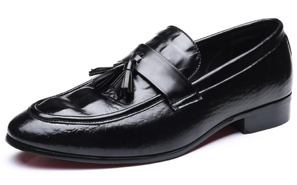 santimon Men's Classic Tassel Loafers Black