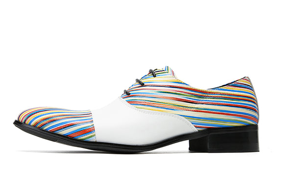 Santimon Men's Color-White Dress Oxfords