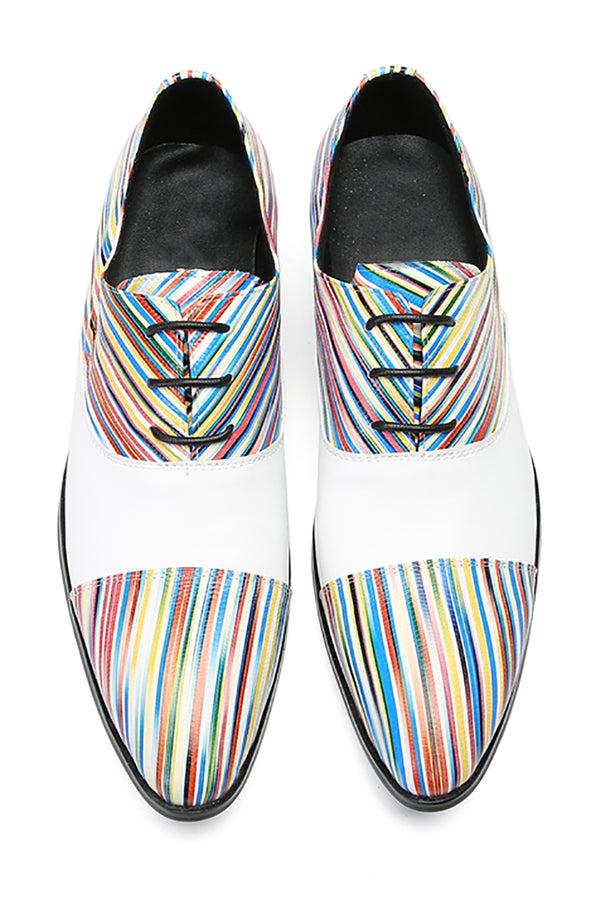 Santimon Men's Color-White Dress Oxfords