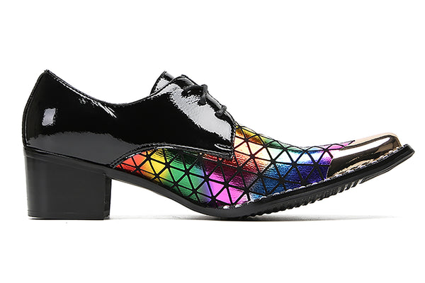 Santimon Men's Colorful Plaids Western Derby