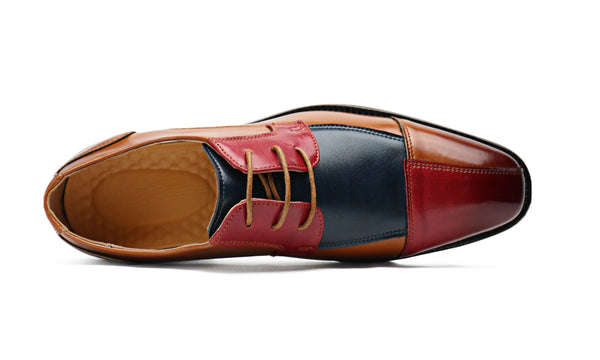 Santimon Men's Colour Panelled Derby Shoes