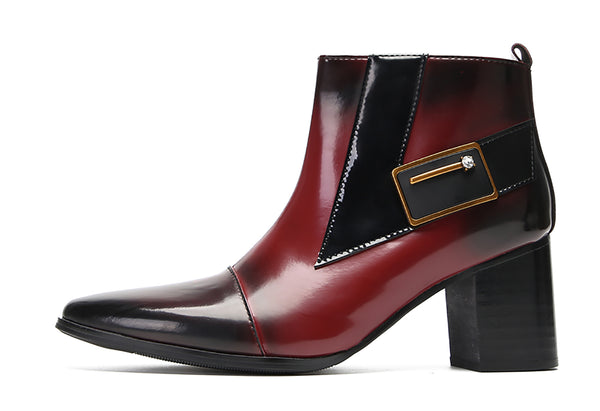 Santimon Men's Comfort Buckle Western Boots