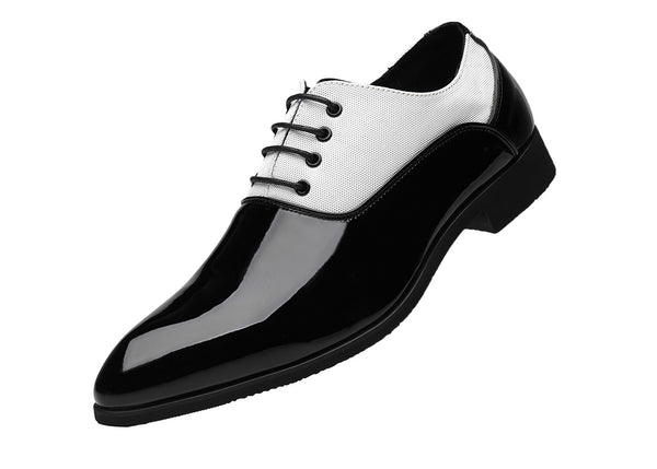 Santimon Men's Contrast Patent Leather Oxfords