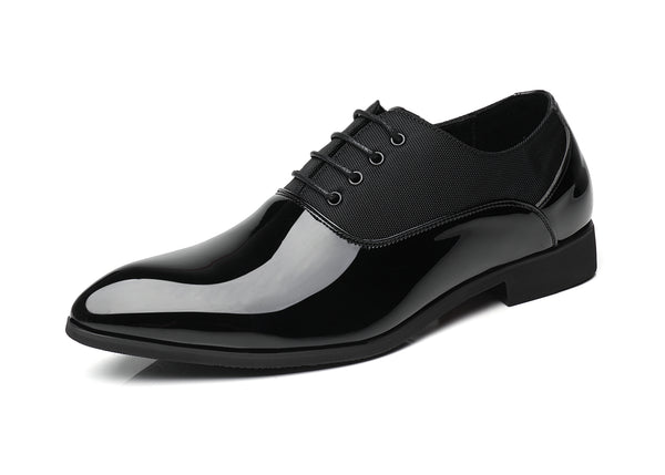 Santimon Men's Contrast Patent Leather Oxfords